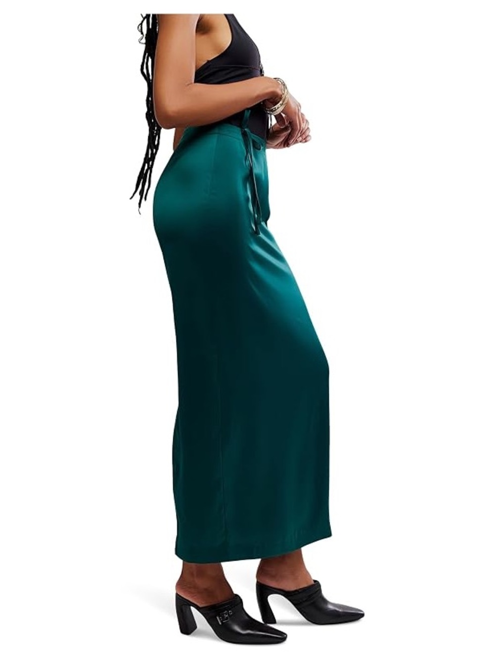 NWT Free People Rosetto Column Skirt Emerald Green Size 6 - Picture 3 of 14